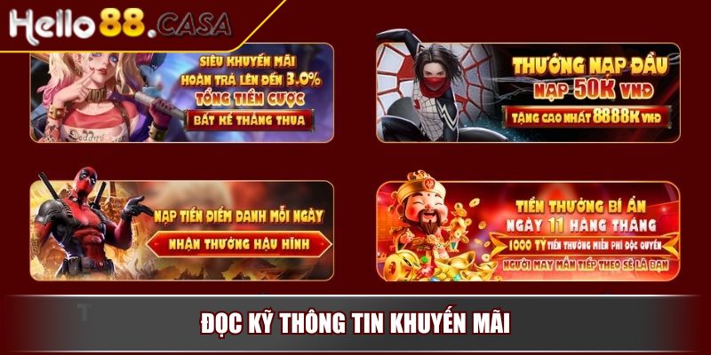 Đọc kỹ thông tin khuyến mãi