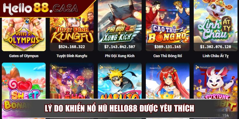 Lý do khiến Nổ Hũ Hello88 được yêu thích