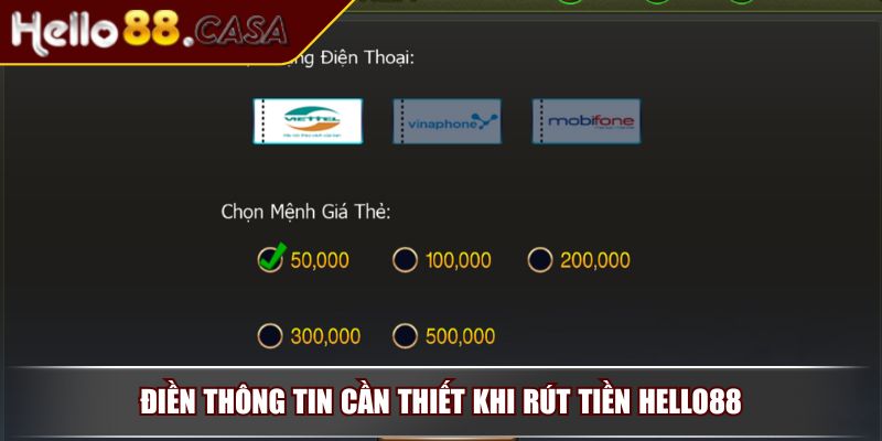 Rút Tiền HELLO88 Với Hướng Dẫn Chi Tiết Và Lưu Ý Quan Trọng 3 Điền thông tin cần thiết khi rút tiền HELLO88